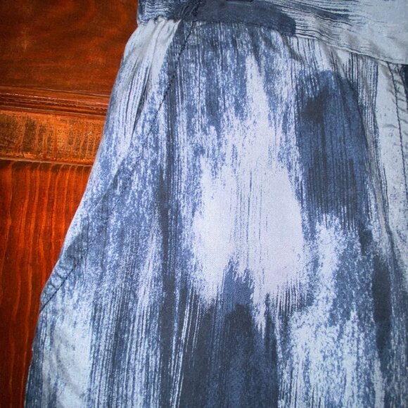 GAP Blue Acid Wash Tie Dye Pants with Elastic / Drawstring Waist, Medium NWOT - Picture 3 of 16